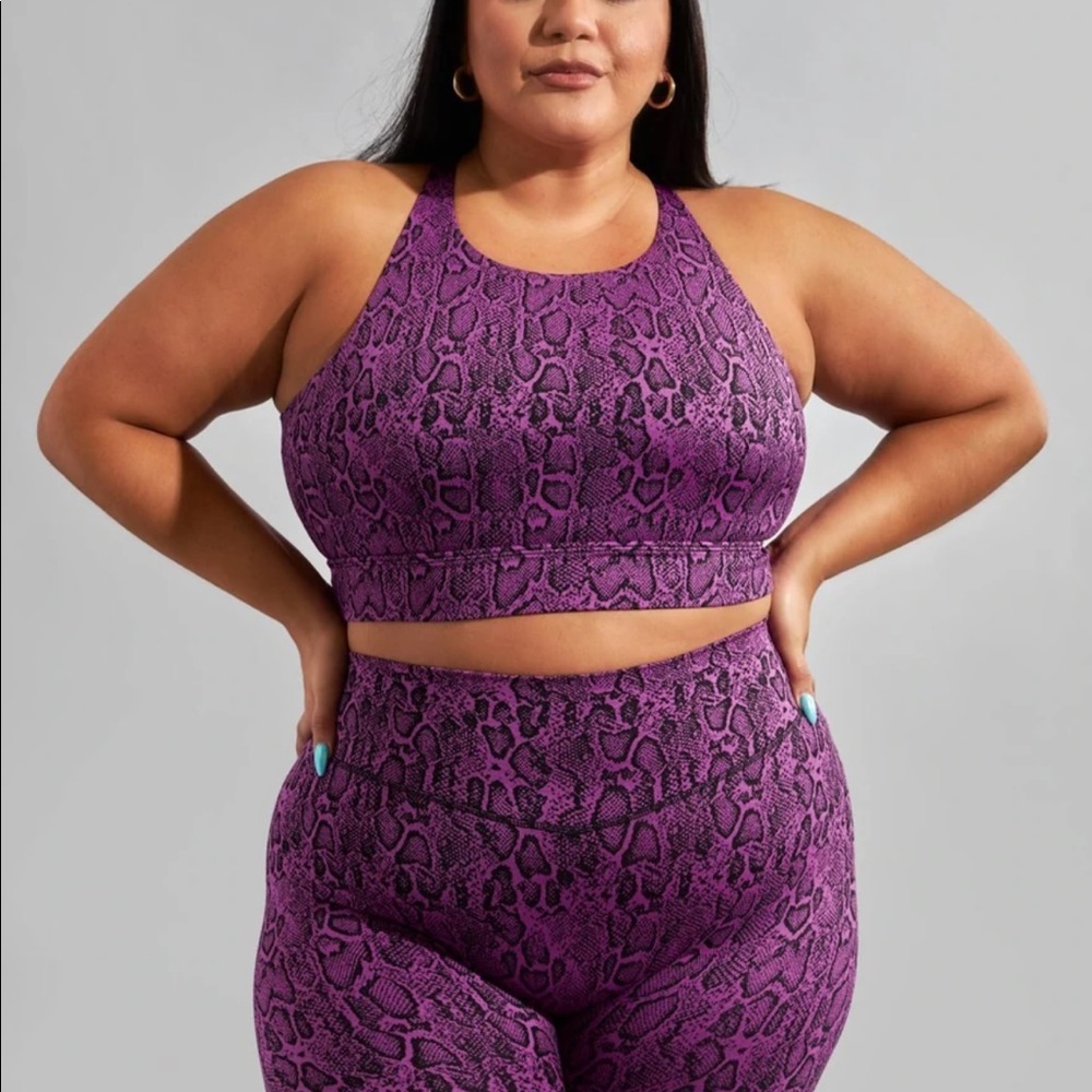 NWOT BUFFBUNNY Evolve Jacquard Sports Bra Disturbia Reptilia Print 3X Plus Size